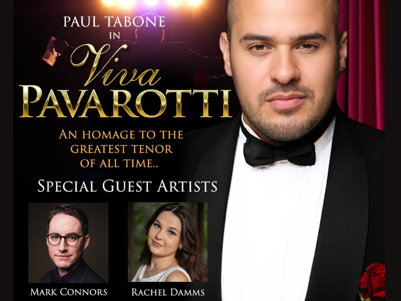 Paul Tabone picture as Viva Pavarotti with guest artists Rachel Damms and Mark Connors at SunPac